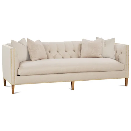 Tufted Back Tuxedo Arm Sofa with Bench Cushion